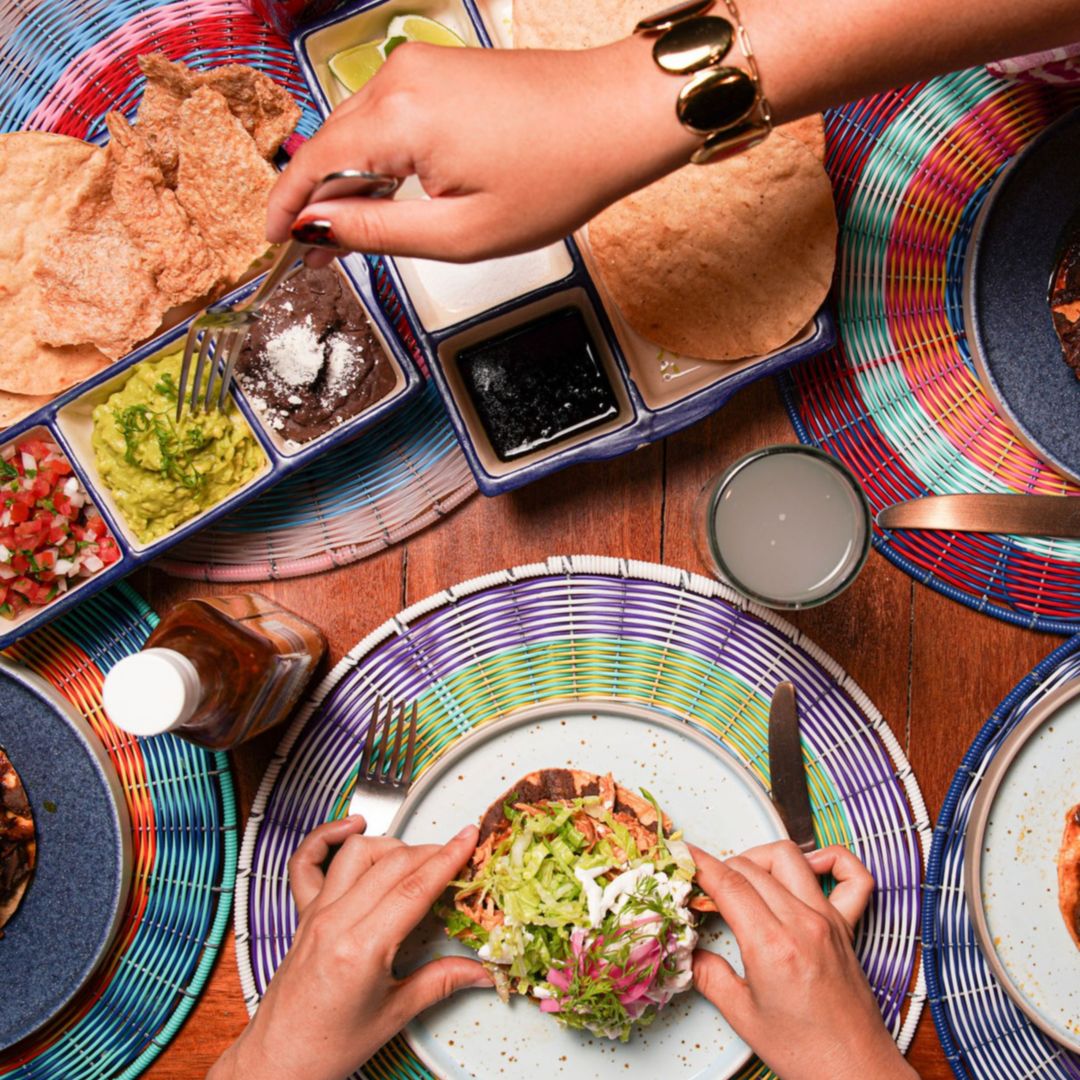 tostadas estilo ciudad de mexico en la fondita en Rosewood Mayakoba